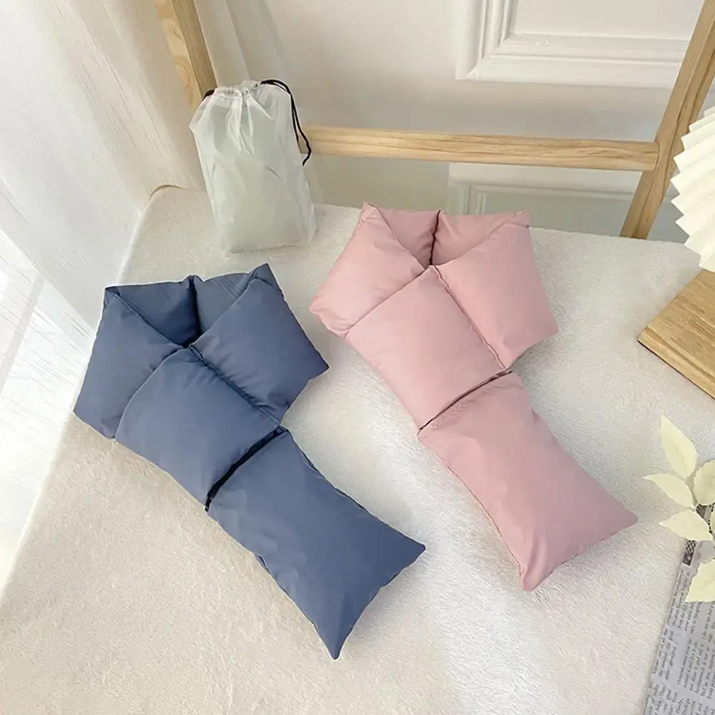 Down Scarf Waterproof Down Scarf with Pocket Design Wear-resistant Winter Outdoor Accessory Solid Color Versatile Daily Wrap