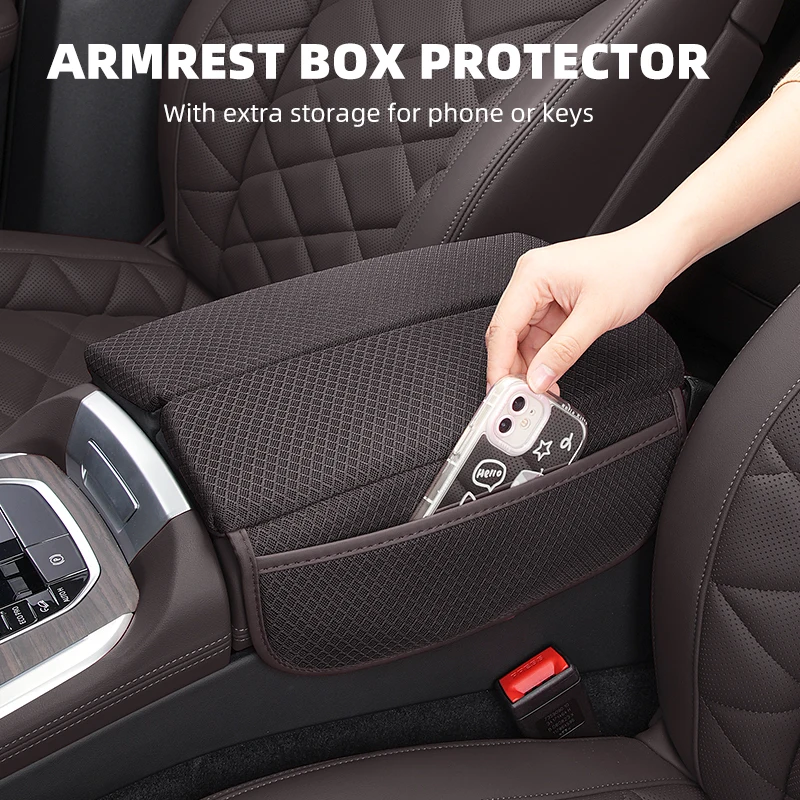 Ice Silk Car Armrest Box Cover Cushion For BMW X5 X6 X7 G05 G06 G07 2019-2024 Center Console Armrest Protector Pad Accessories