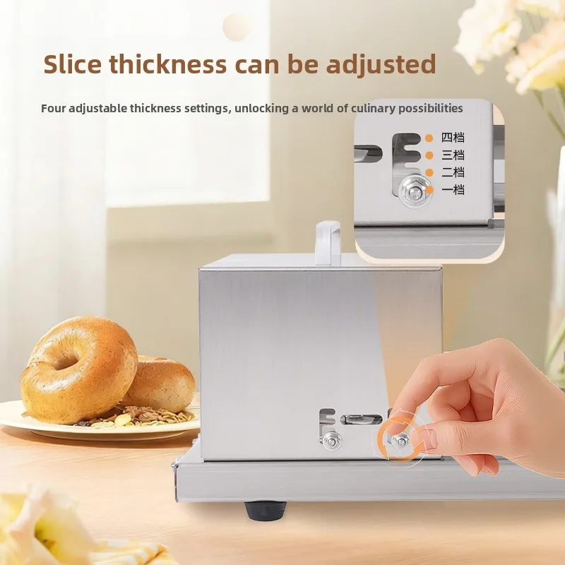 CX Bread Slicer Manual Kitchen Tools Bread, Commercial Stainless Steel Bagel Burger Cutter