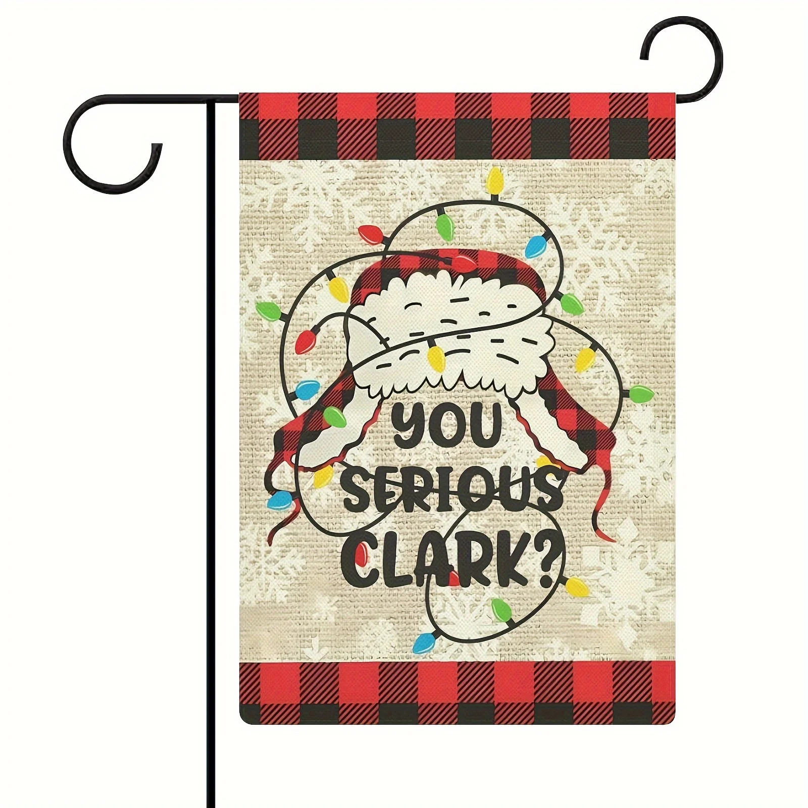 1pc Christmas Santa Hat Garden Flag - Print, Weather-Resistant Polyester, Festive Outdoor Decoration for Yard, Patio - 