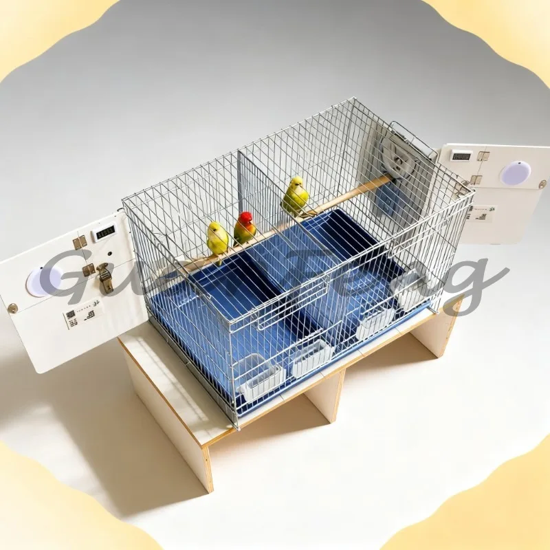 Vertical Parrot Breeding Nest Box, Premium Birdcage Accessories with Double Observation Windows and Double Doors