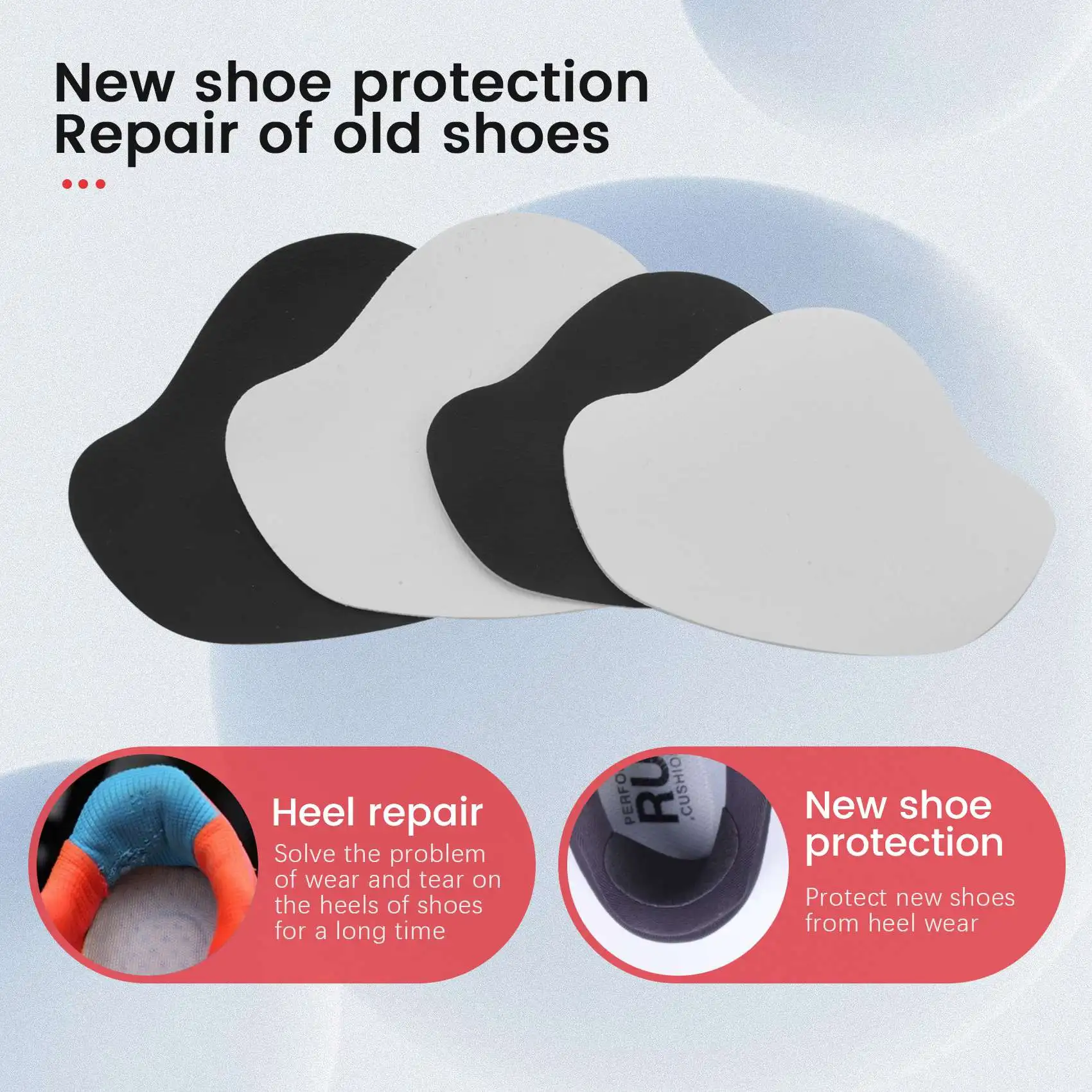 AINY-Shoe Heel Repair Sneaker Hole Repair Sneaker Repair Patch Self-Adhesive Shoe Heel Patch Shoe Hole Prevention Patch