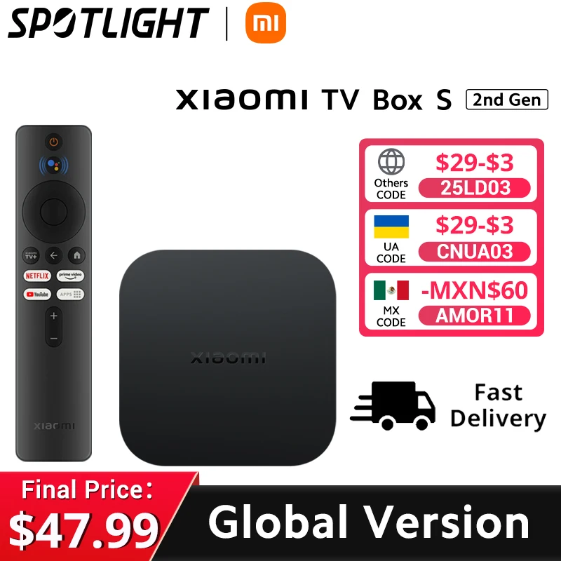 [Fast Delivery] Global Version Xiaomi Mi TV Box S(2nd Gen）Quad-core Processor 4K Ultra Dolby Vision HDR10+ Media Player