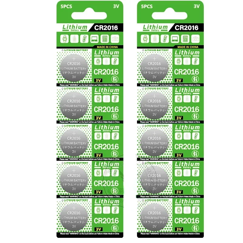 

CR2016 Battery Button Batteries LM2016 BR2016 DL2016 Cell Coin Lithium Battery for Watch Electronic Toy Calculators