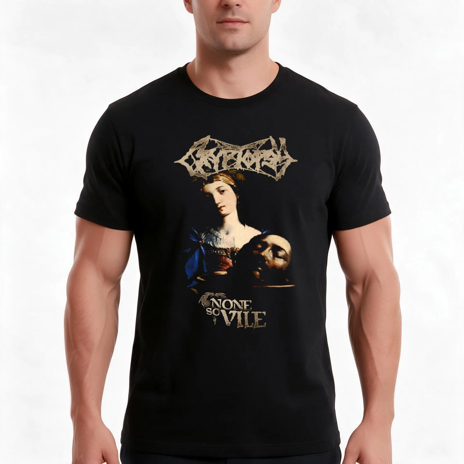 CRYPTOPSY T-Shirt Summer Casual Cotton Tee Oversized Streetwear Tops Vintage Graphic Print Loose Fit Short Sleeve