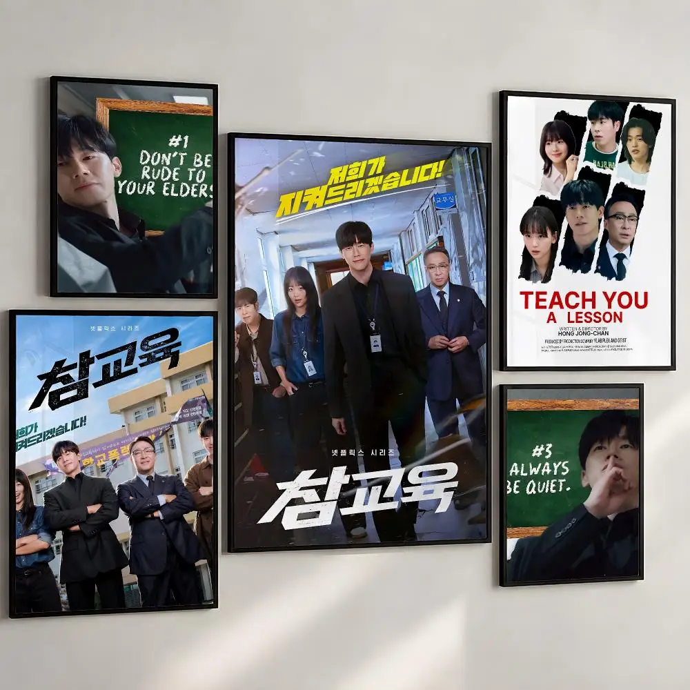Drama Teach You A Lesson Kdrama Action Poster PP Wall Art Print Removable Water-Resistant Home Decor for Bedroom Apartment Gift