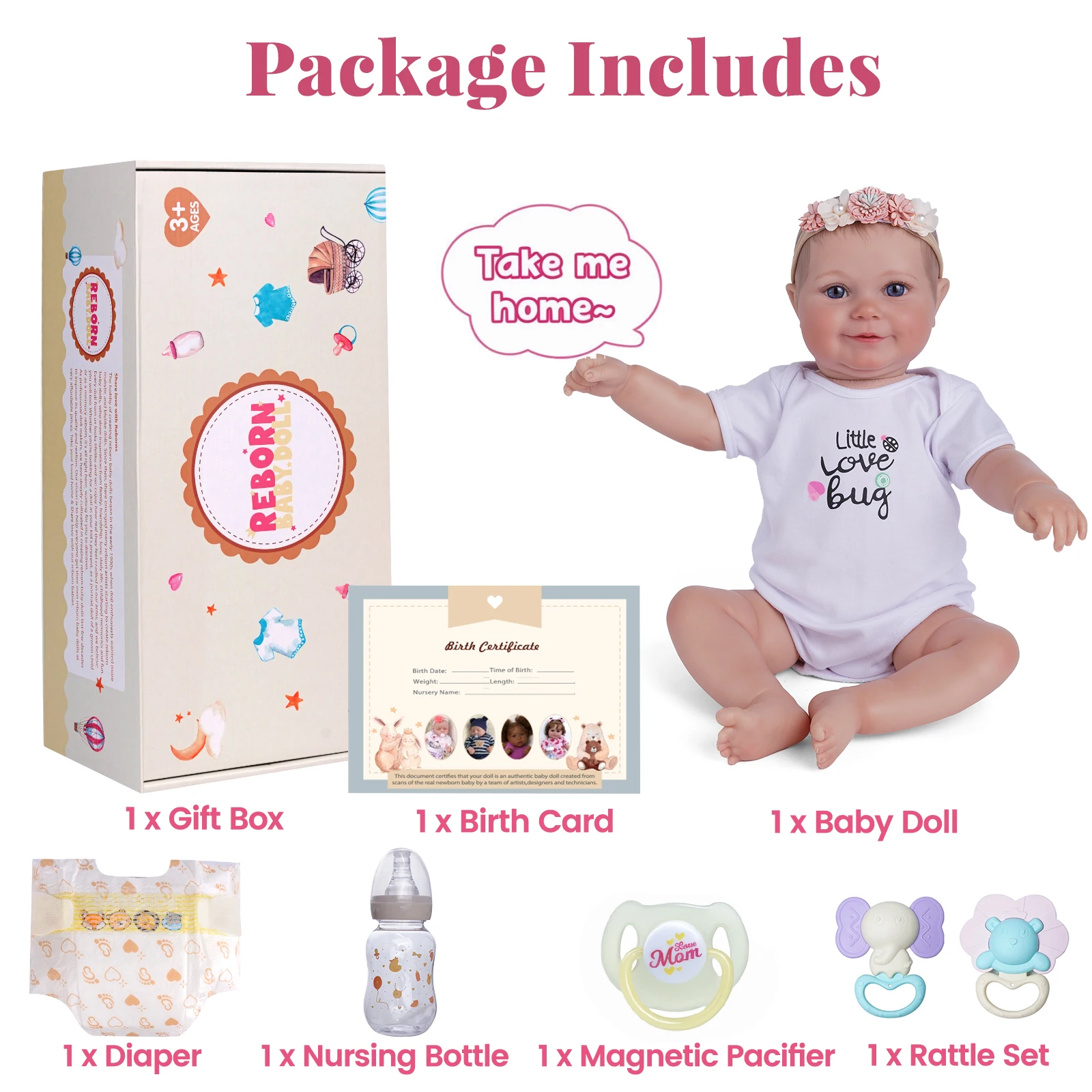 BABESIDE 20" Realistic Reborn Baby Doll - Lifelike Sleeping Newborn with  Accessories for Kids 3+