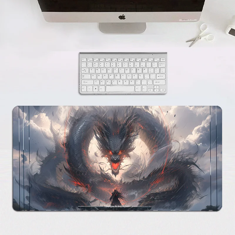 大型中国龍デザインマウスパッド 900x400MM アニメ風景デスクマット タブレットゲーム オフィス ミニPC ノートパソコン用ゲーミングマウスパッド