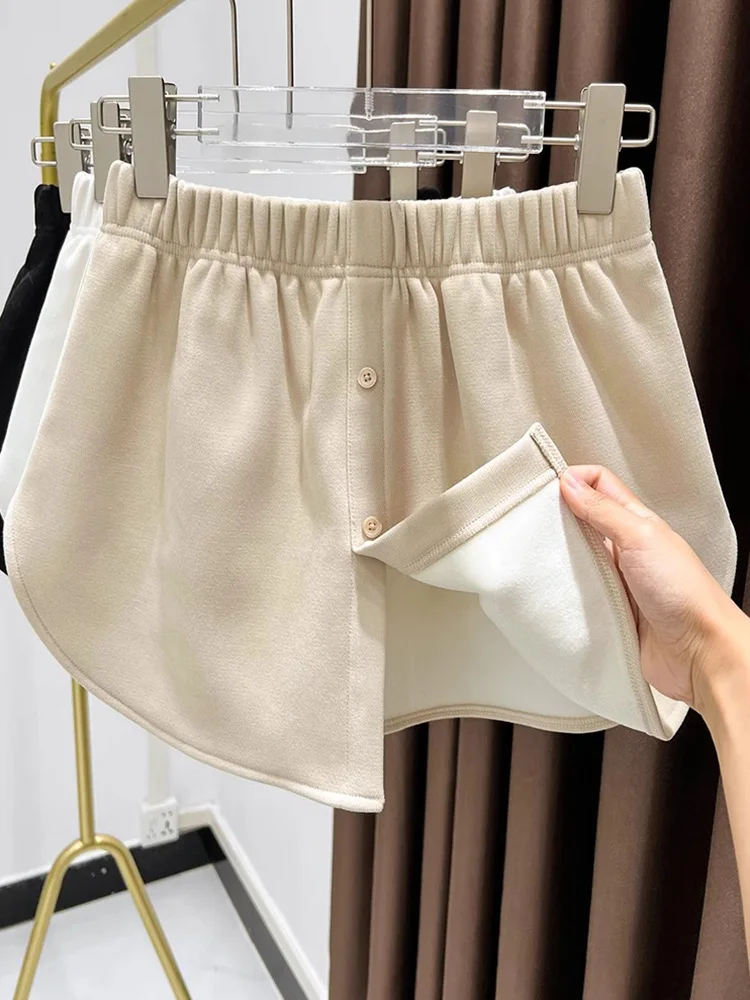 

Женские утепленные брюки-юбка Shark Base Layer с эффектом утяжки живота, модная юбка А-силуэта для осени и зимы