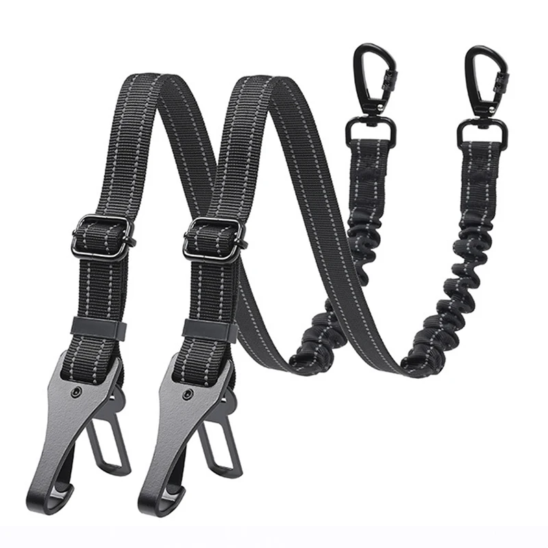 3 In 1 Pet Dog Car Seat Belt Nylon Reflective Adjustable Pet Seat Vehicle Lead Clip Safety Traction Rope for Small Large Dogs