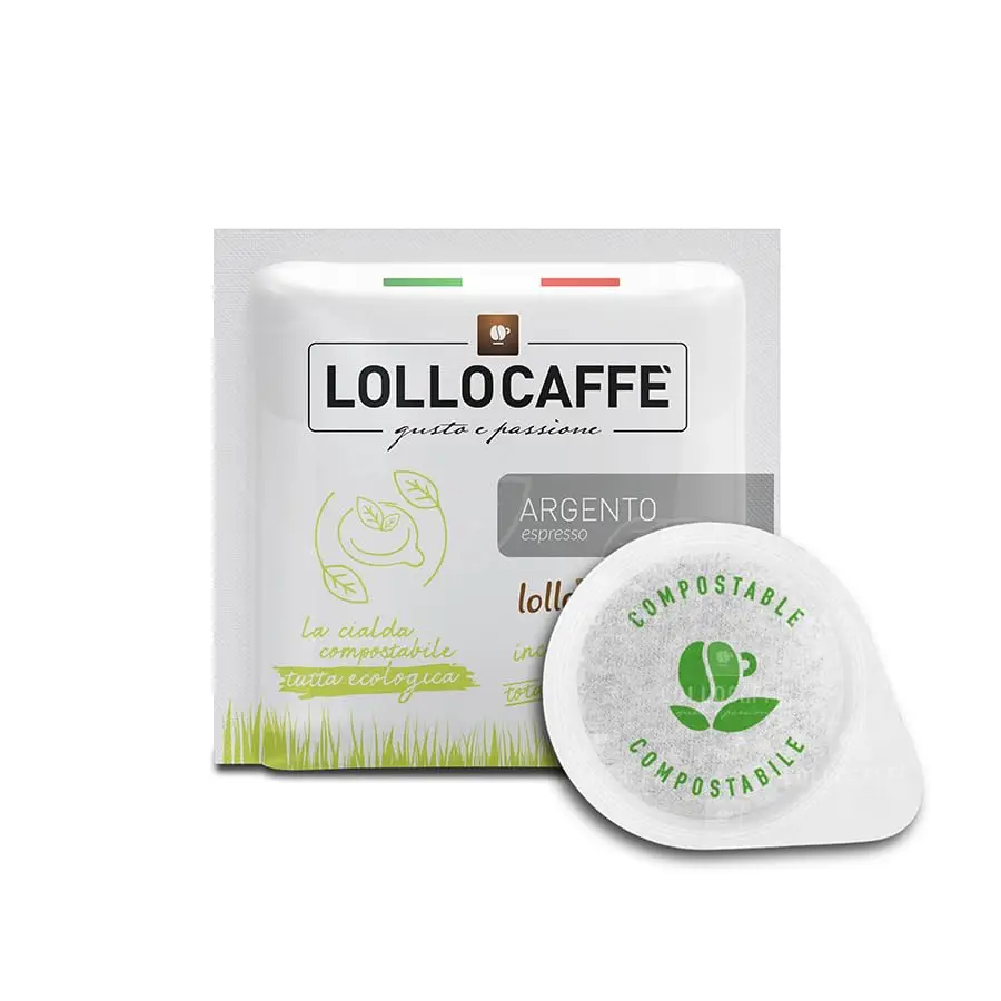 Café gofrado compostable Lollo, mezcla de plata, 600 cápsulas, sistema ESE
