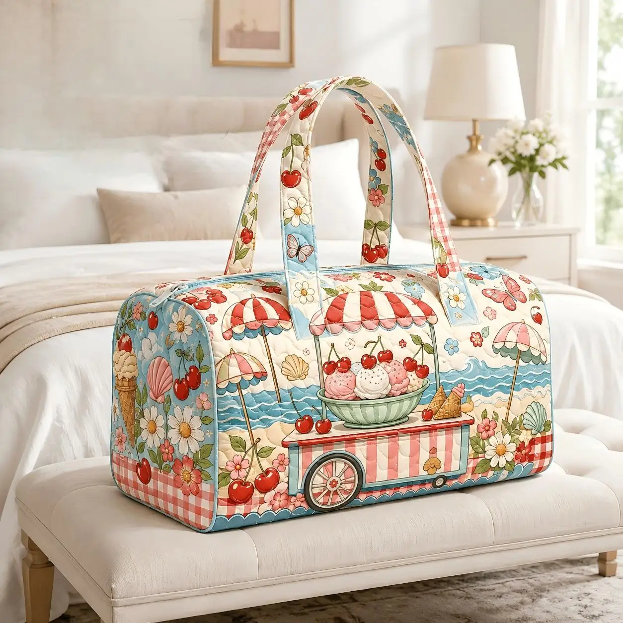 The camping vehicle pattern design has a large printing capacity is portable versatile and fashionable It is suitable for travel