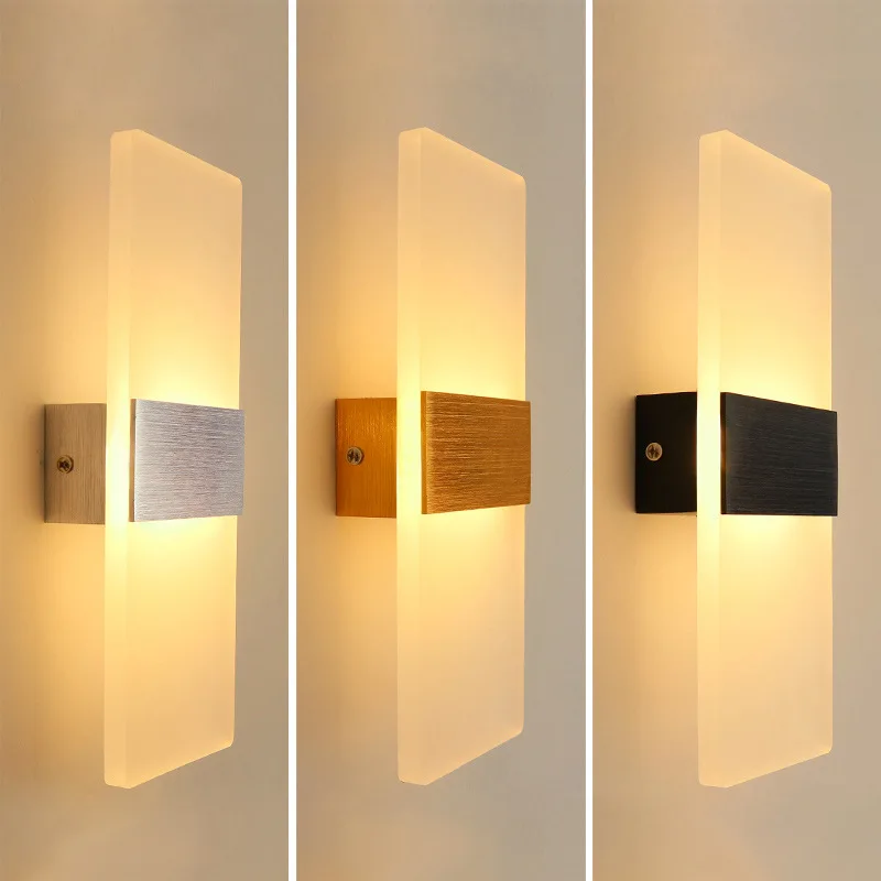 

LED indoor wall lights, American and European standards, simple rectangular acrylic hotel door lights, bedroom bedside lights