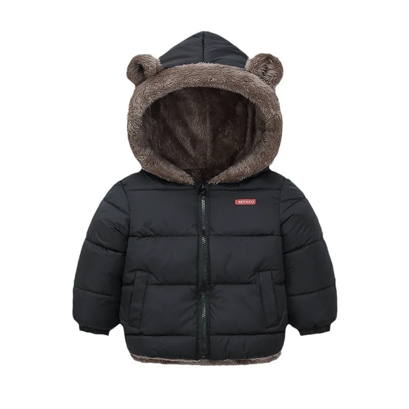 Cashmere Children Coat 2024 Autumn Winter Thicken Jacket Boys Girls Solid Color Hooded Jackets 2-6 Years Kids Parka Outerwear