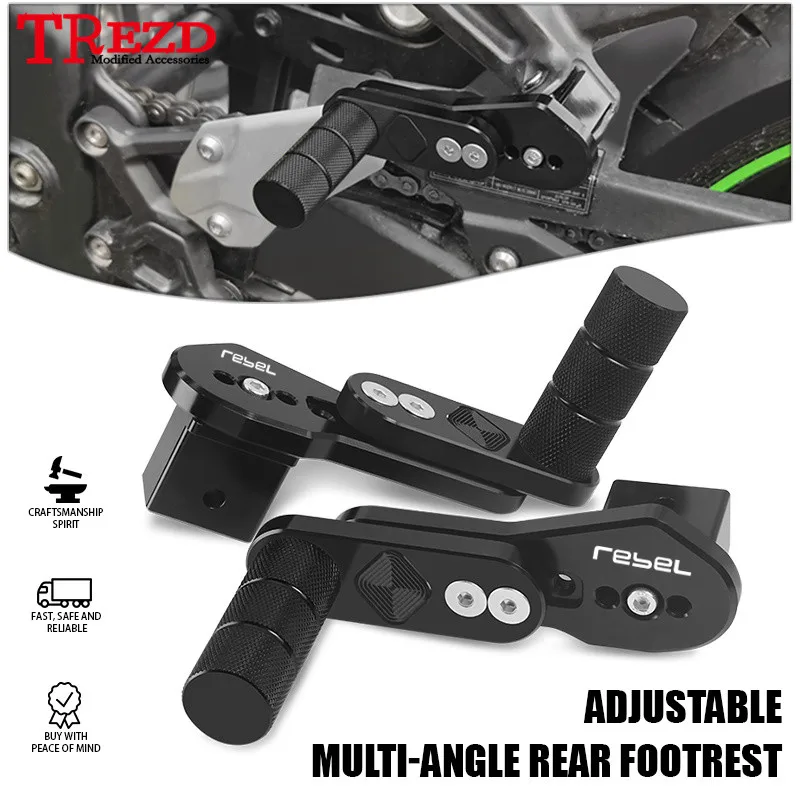 

Multi-angle Retractable Footrests Pedals For REBEL CM250 300 500 CMX300 500 1100 1100DCT Motorcycle Rear Passengers Foot Pegs