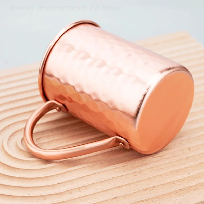 500ml 100% Copper Moscow Mule Mug Cocktail Wine Cup Hammered Coppery Beer Mugs Coffee Mug Milk Cup Bar Cup Drinkware Durable