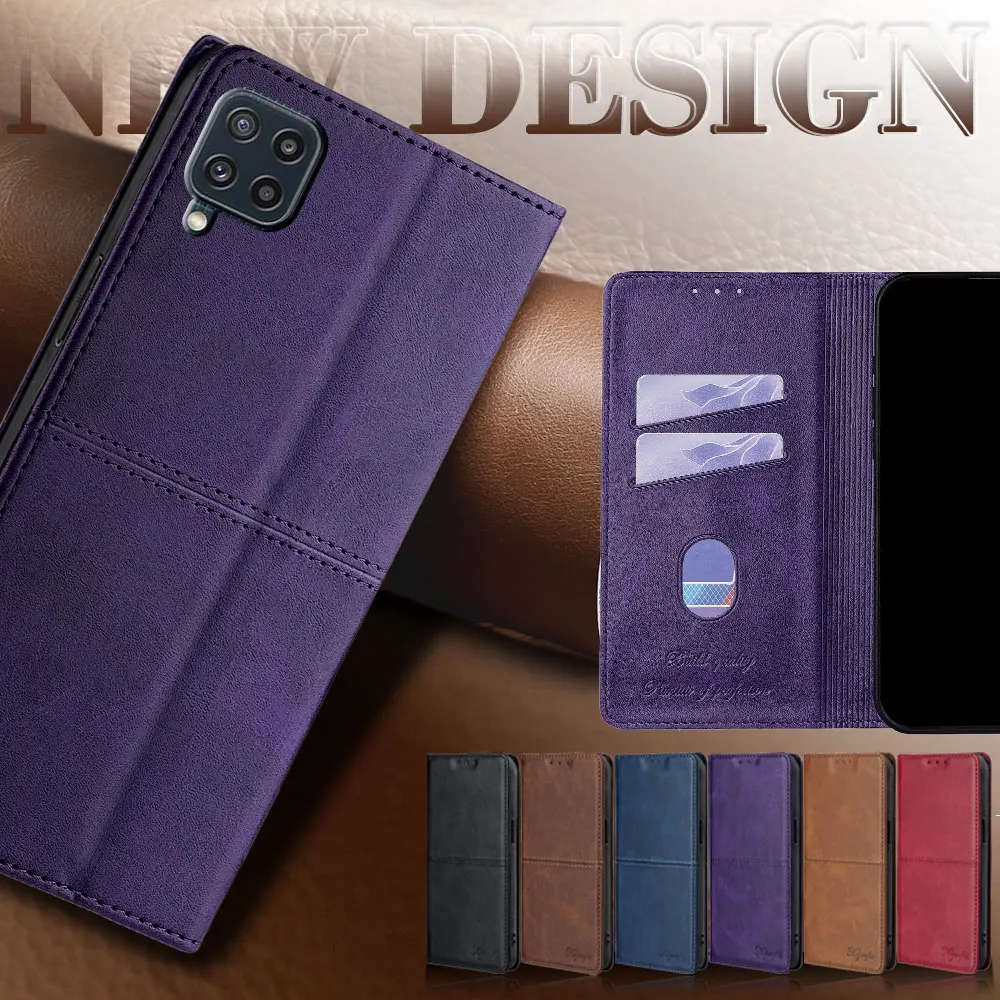 Funda de tarjeta estilo libro de prevención de caídas para Samsung Galaxy M15 F15 M34 M13 M33 M53 M14 M54 M32 M23 M04 Funda de cuero magnética