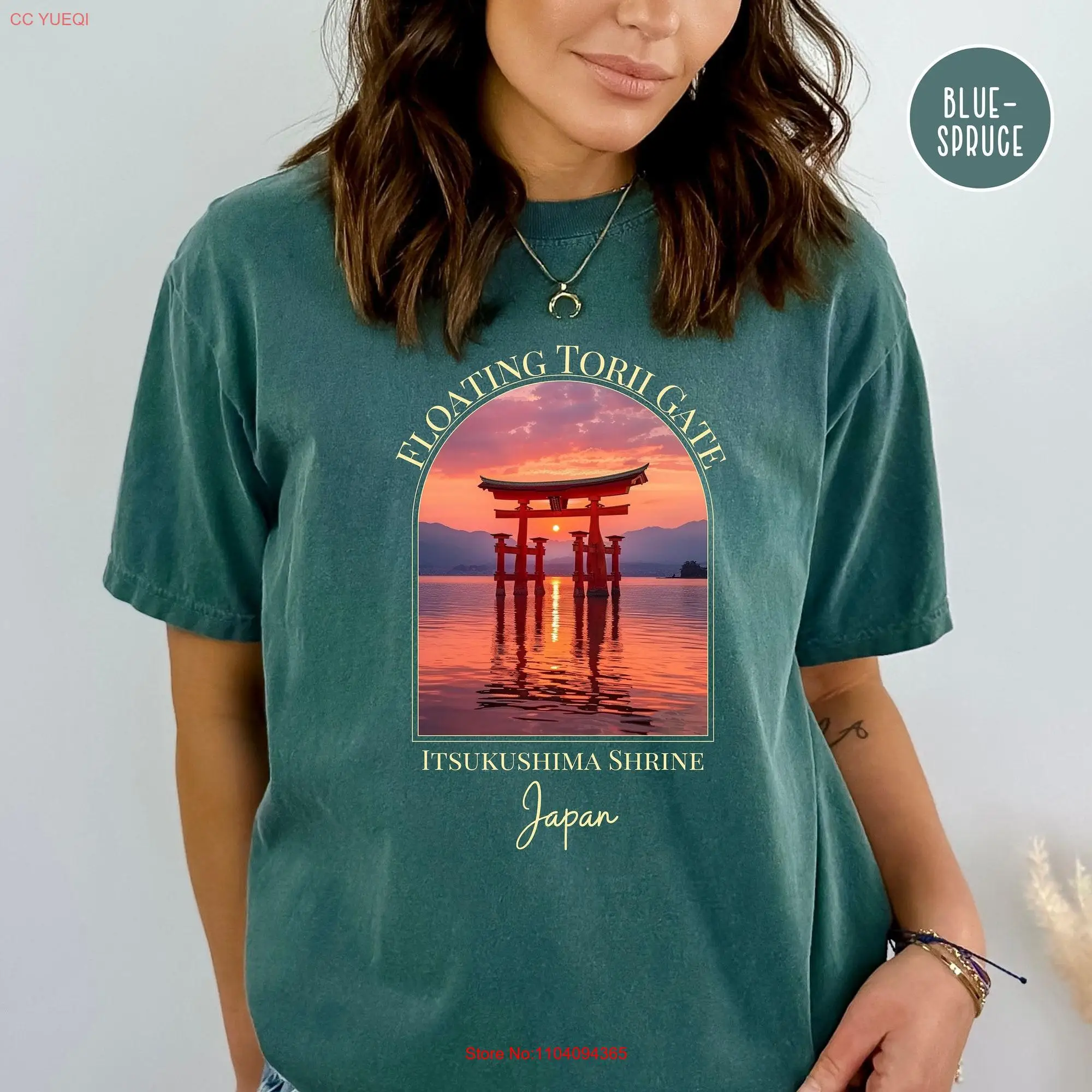 Miyajima Shrine Comfort Colors T Shirt Floating Torii Gate Itsukushima Japan Travel Vacation long or short sleeves