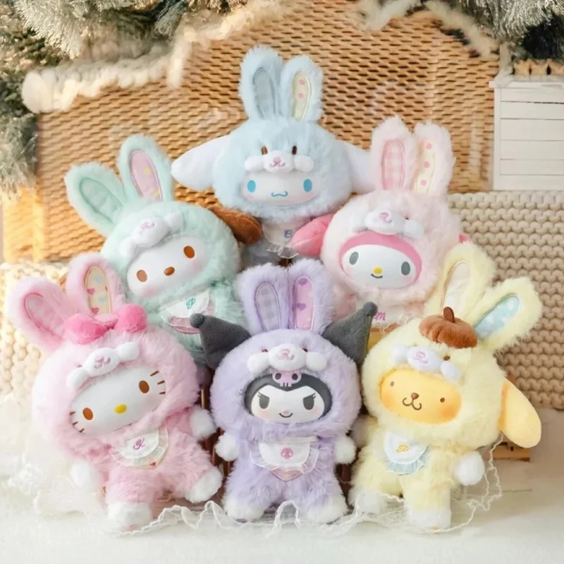 

Подлинная виниловая кукла Sanrio с рисунком эльфа и кролика, слепая коробка Hello Kitty Kuromi 3, поколения, детские игрушки, рождественские подарки