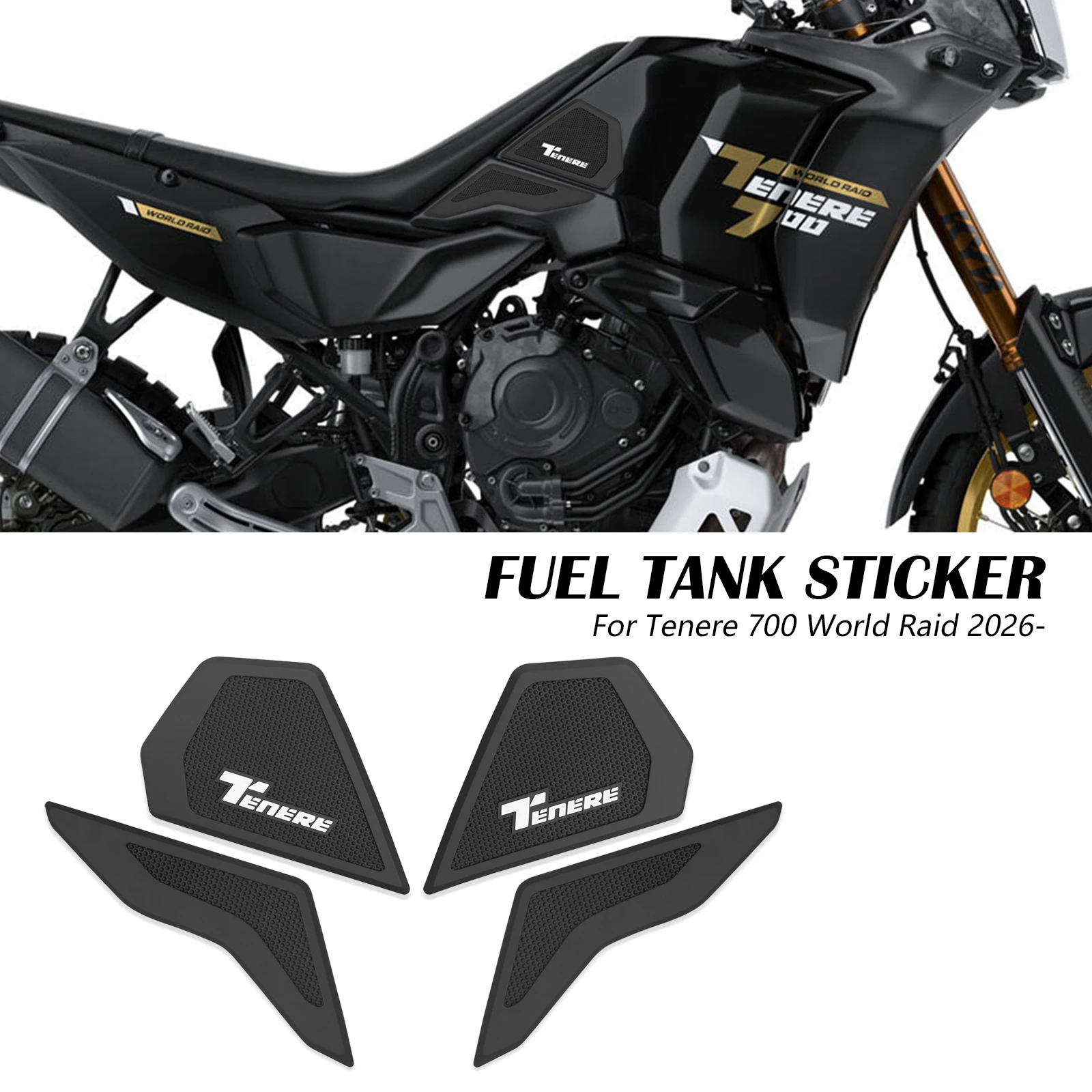 

For Yamaha Tenere 700 T700 WORLD RAID 2026- Tenere700 Motorcycle protector sticker decal fuel tank knee pad fuel tank pad