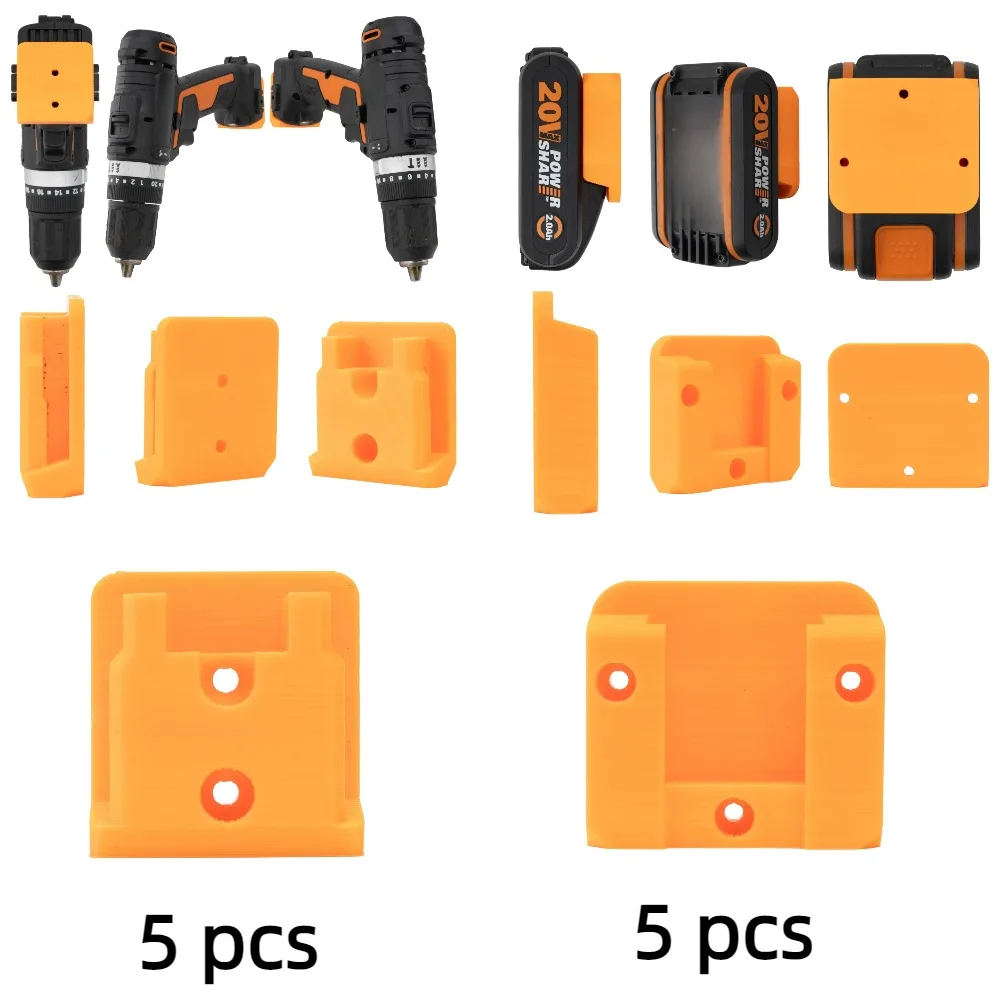

For WORX 20V 4 PIN Series Tools Wall Dock Holder Stand Battery Wall Dock Holder Stand 5 PCS (Not Include Tools and Battery)