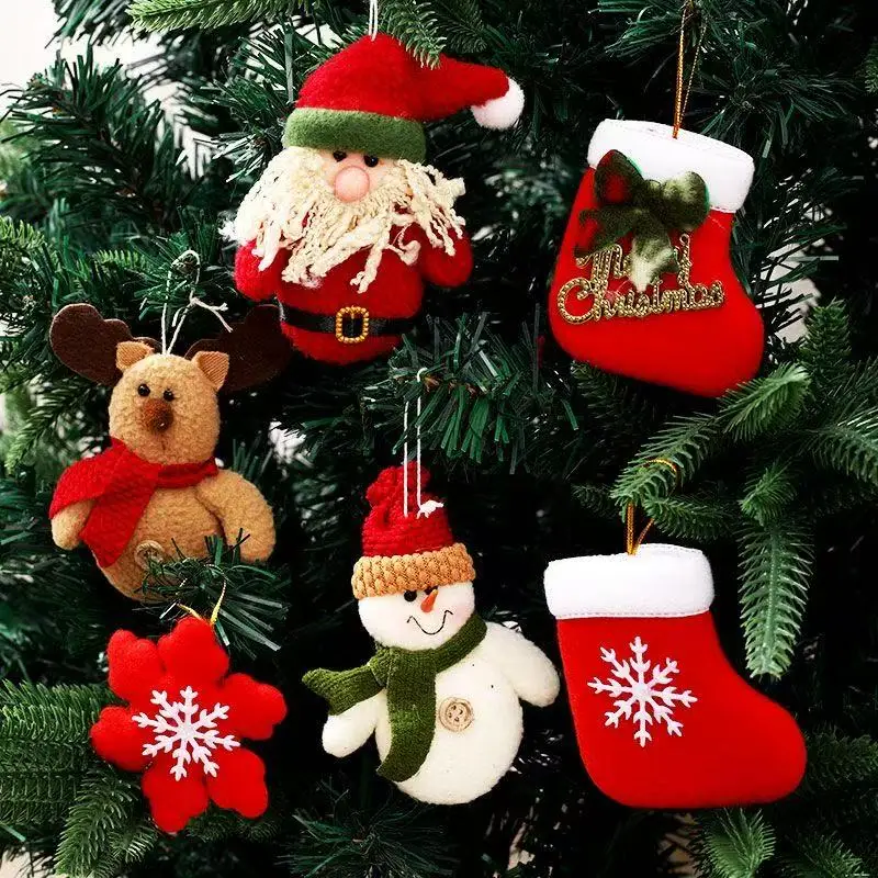 Christmas Decorations Pendants Christmas Tree Accessories Gift Bags Gingerbread Non-woven Fabric Classroom Scenes Festive Decora