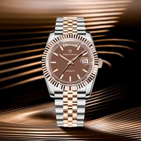 PAGANI DESIGN Esmalte Dial 2025 Nuevos relojes DD36 para hombre Reloj automático de lujo de oro plateado Reloj de pulsera mecánico resistente al agua para hombre