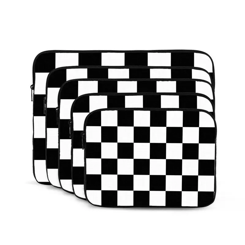 Black and White Checkered Racing Flag Laptop Sleeve Bag Business Briefcase Protective Case Water-Resistant for Notebook Tablet
