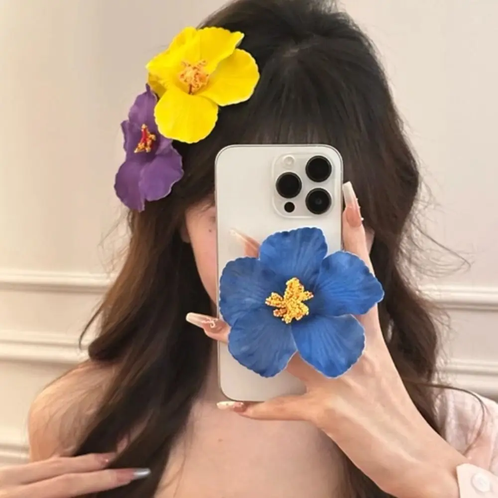 

Butterfly Orchid Orchid Flower Hairpin Crystal Korean Style Bohemia Barrettes Sweet Hair Accessories Seaside Vacation Headwear