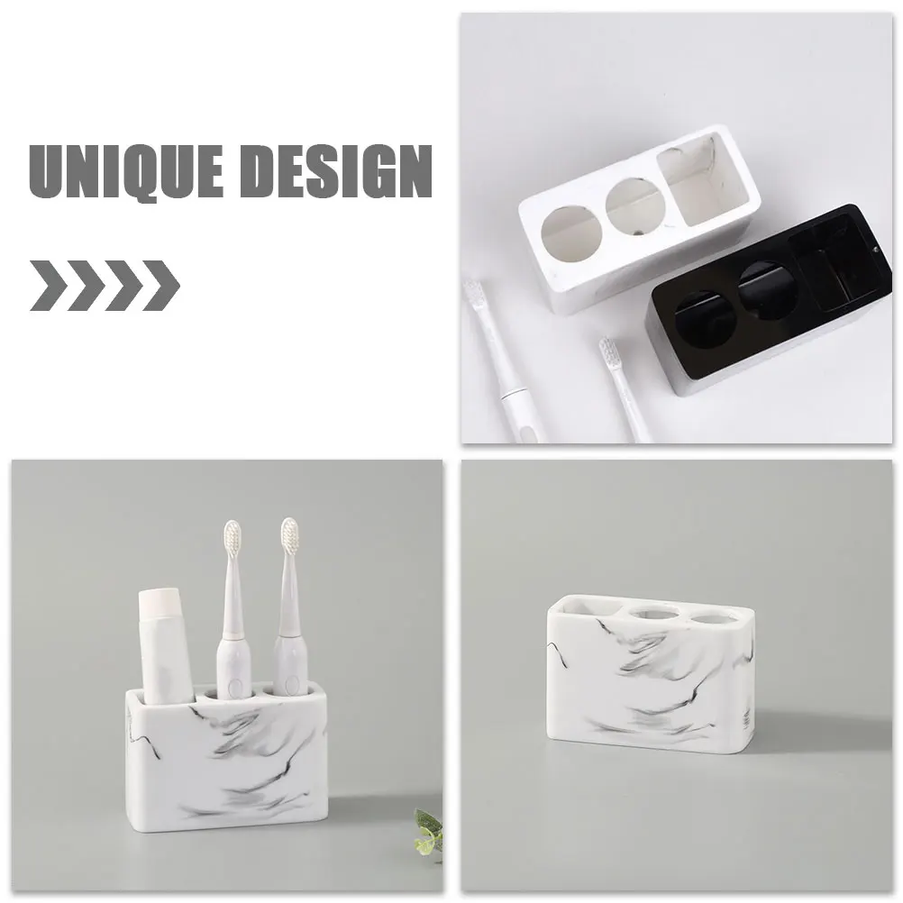 

Toothbrush Holders Toothpaste Bathroom Brushing Countertop Cup Resin Nordic Ink White Space Saving Organizer Gift Idea