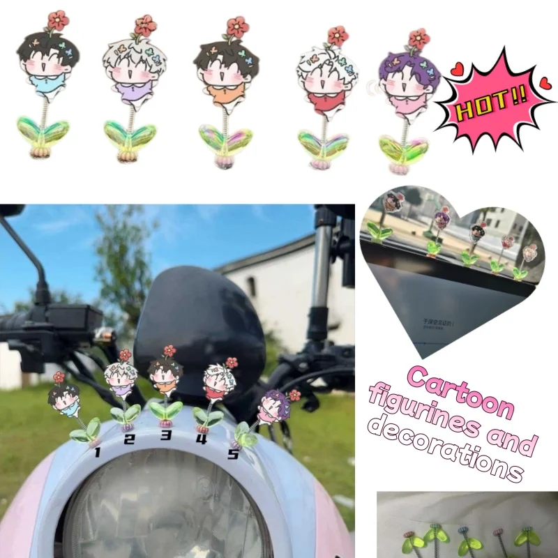 5 PIÈCES Figurines d'anime Love and Deep Space Shaking Joy Li Shen Qin Che Shen Xing Returns, mignonnes, pour voiture, voiture électrique ou bureau, cadeau