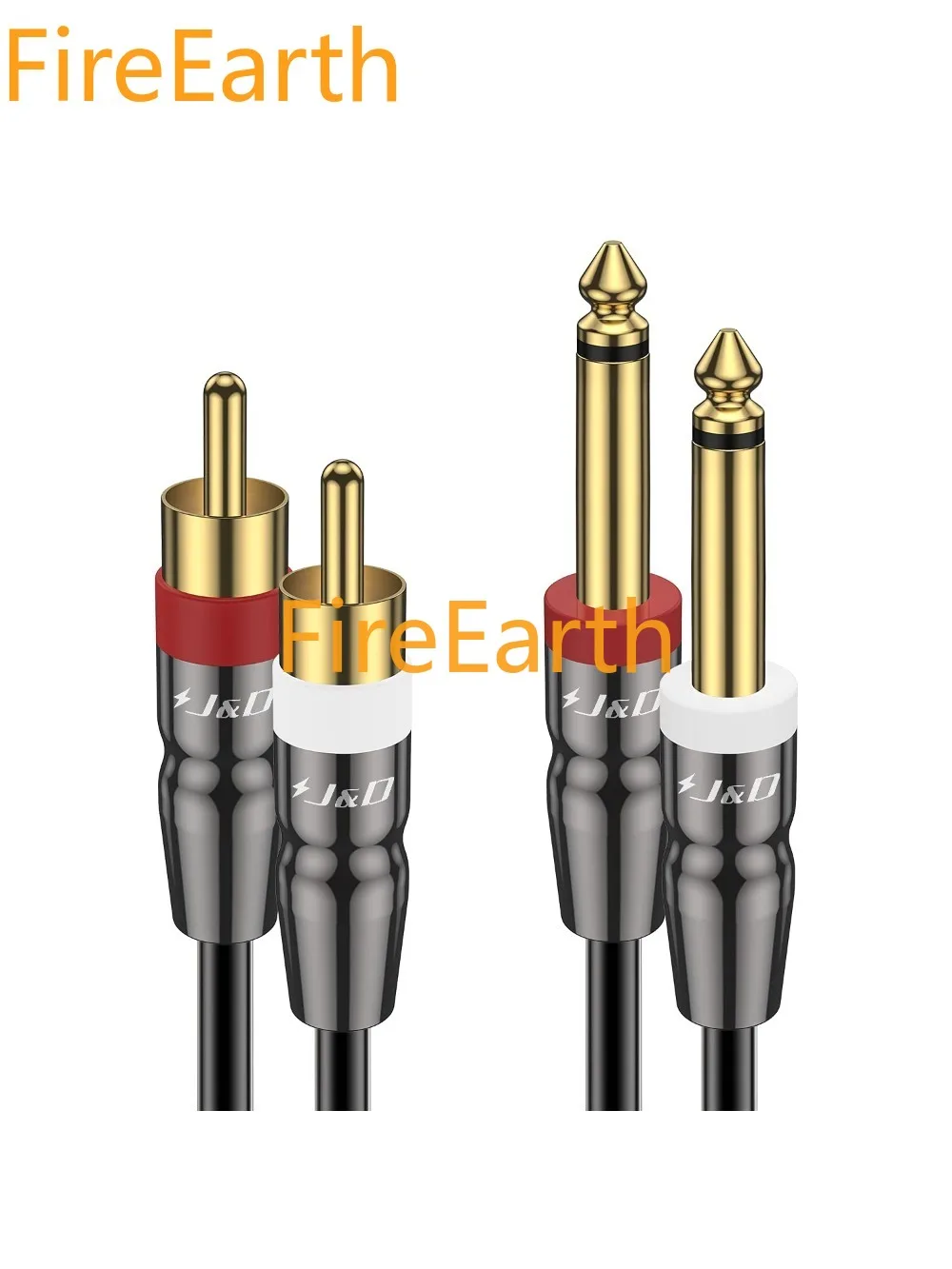 

Dual 1/4 inch TS to Dual RCA Cable, Heavy Duty 1/4 Male to RCA Male Adapter Stereo Audio Interconnect Quarter inch Cable, 0.9m