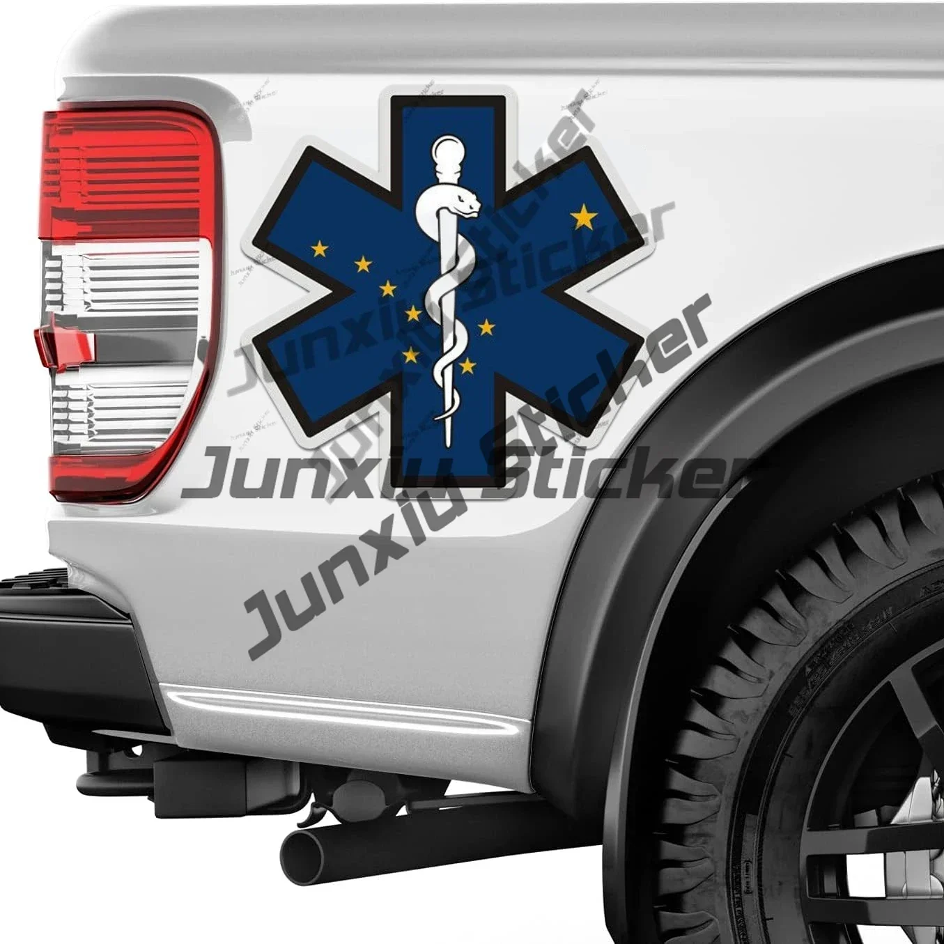 Alaska State Flag Star of Life Decal Alaska AK Star of Life Sticker Paramedic EMT EMS Waterproof Outdoor Sticker for SUV Car