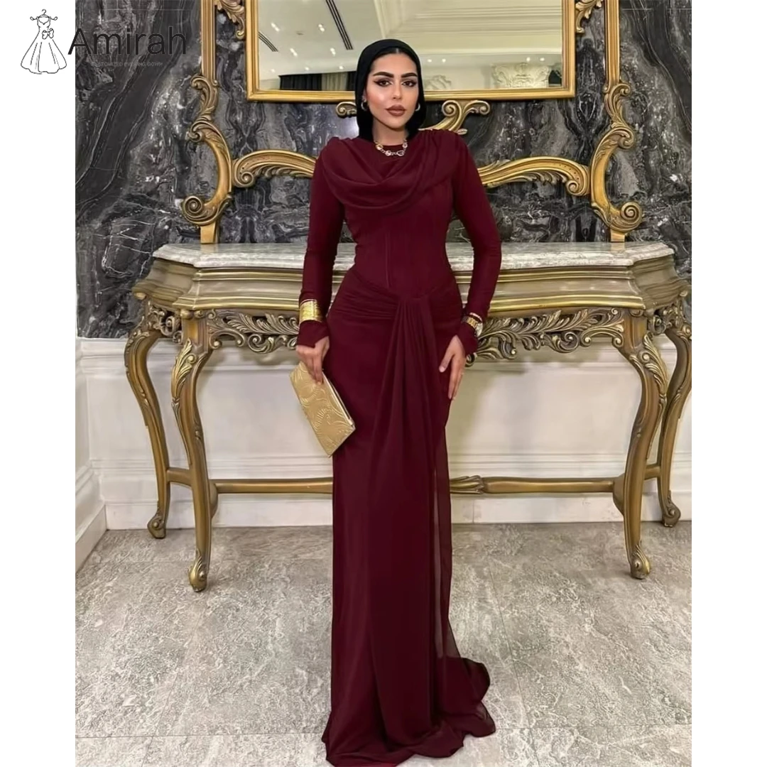 アミラ カスタムメイド レディース プロムドレス 2025 イブニングドレス 女性 エレガント 高級 レディース エレガント パーティードレス シフォン フィッシュテール