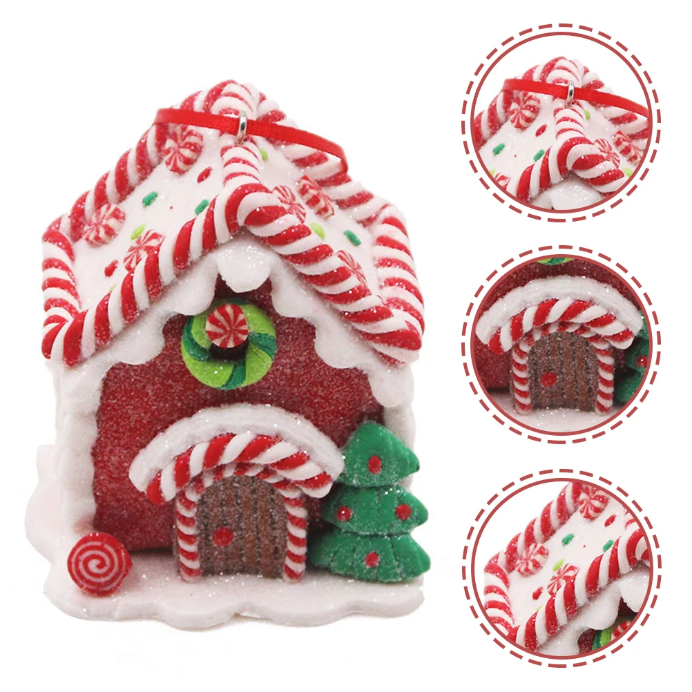 

Christmas Decor Mini House Ornaments Gingerbread Tree Pendant Decorations Hanging