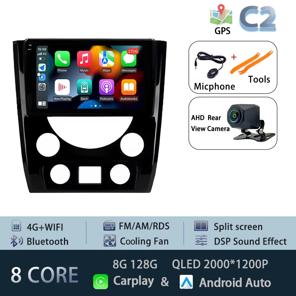 Carplay Android 15 Auto Voor SsangYong Rexton W 2014-2016 GPS Autoradio Navigatie Multimedia Video Player Stereo BT