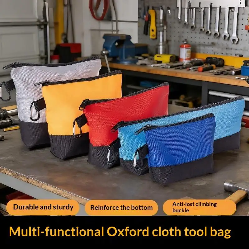 Heavy Duty Oxford Cloth Tool Storage Bag Multi Size Zipper Pouch for Hand Tools Hardware Job Site Organization