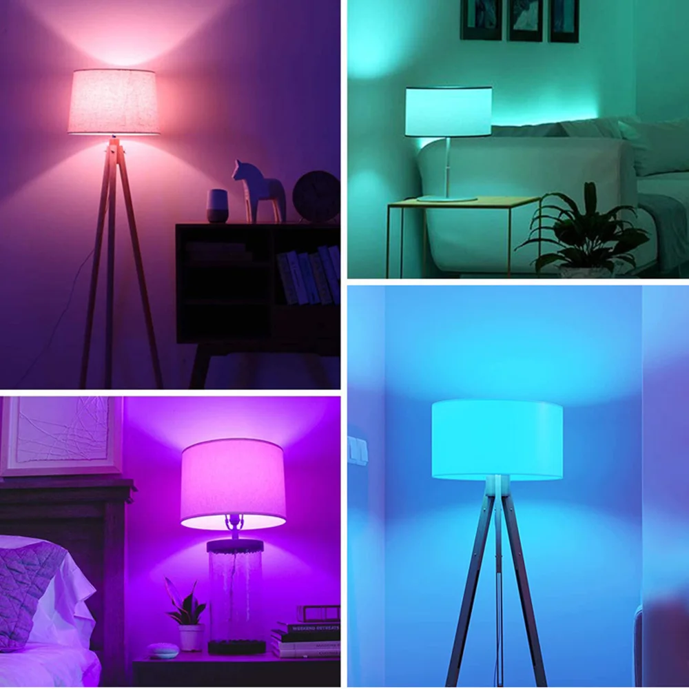 E27 Tuya Bluetooth Smart Bulb Dimmable RGB+CCT Color Change Lamp Smart Life APP Control LED Light Bulb Compatible IOS/Android