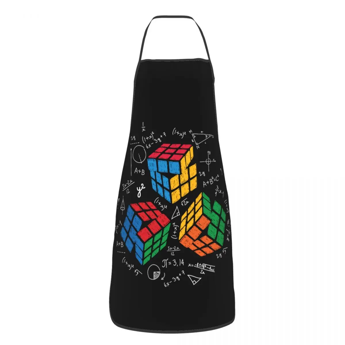 Math Rubiks Cube Apron for Women Men Unisex Bib Geek Teacher Gift Cooking Kitchen Tablier Cuisine Chef Baking