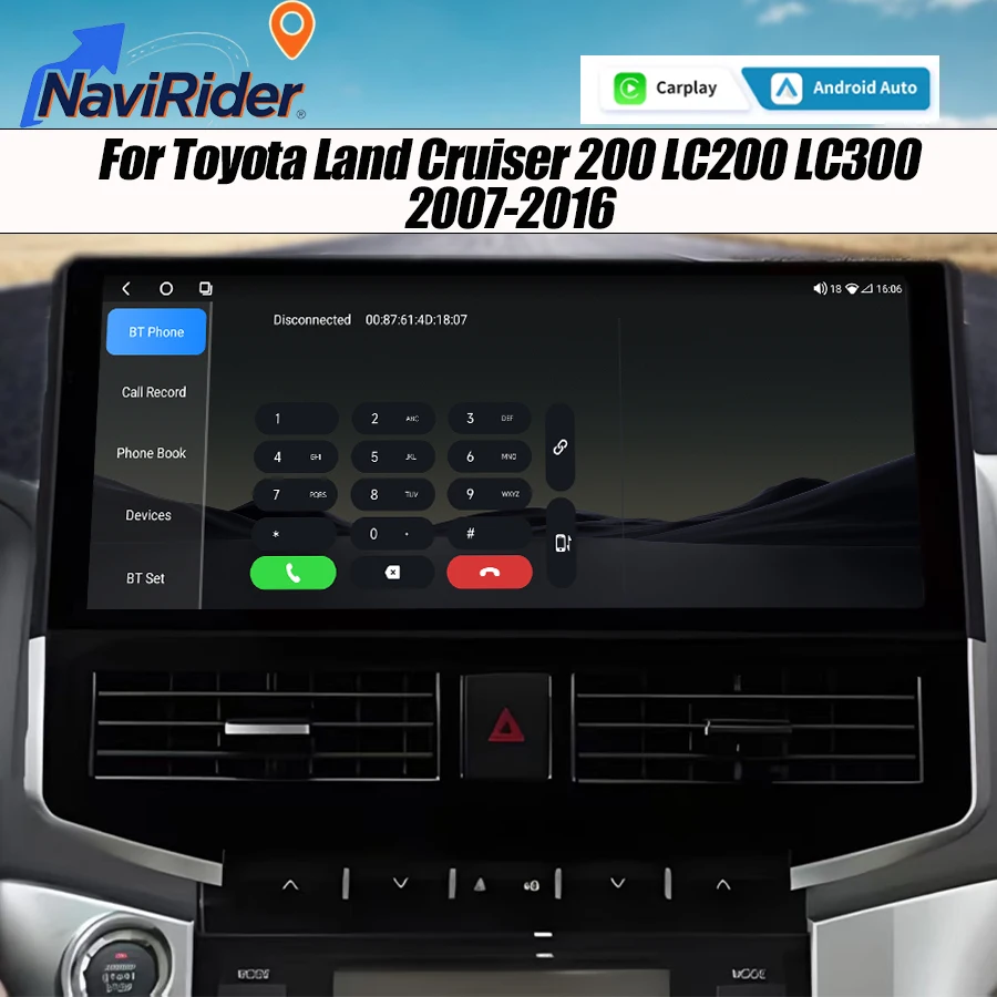15'' For Toyota Land Cruiser 200 LC200 LC300 2007-2016 Car Radio Multimedia Player Touch Screen Auto Wireless Carplay Bluetooth