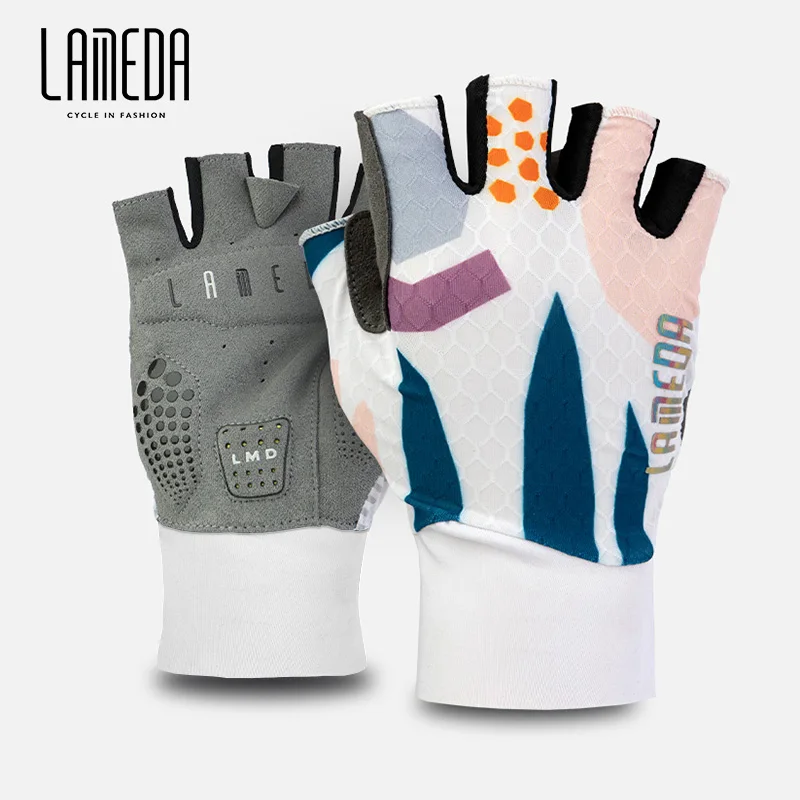 LAMEDA Summer New Cycling Short Finger Gloves Breathable and Shock Absorbing Half Finger Road Bicycle Mountainous Bicycle Equipm