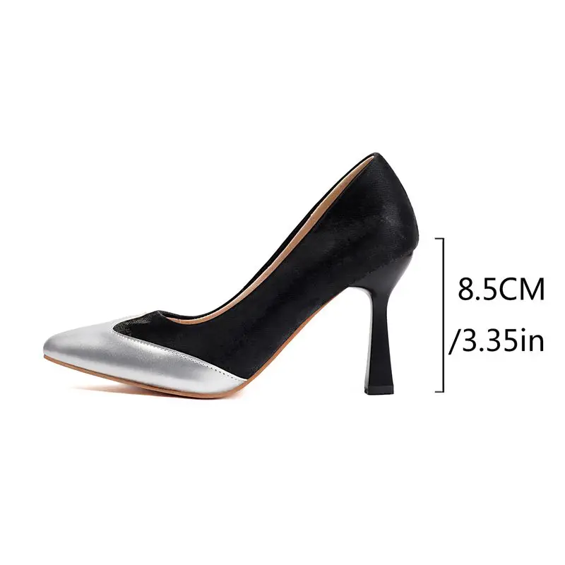 REAVE AY-Escarpins à Talons Hauts et Pointus de 8.5cm, Chaussures de Soirée en Daim, Grande Taille 50 51 52