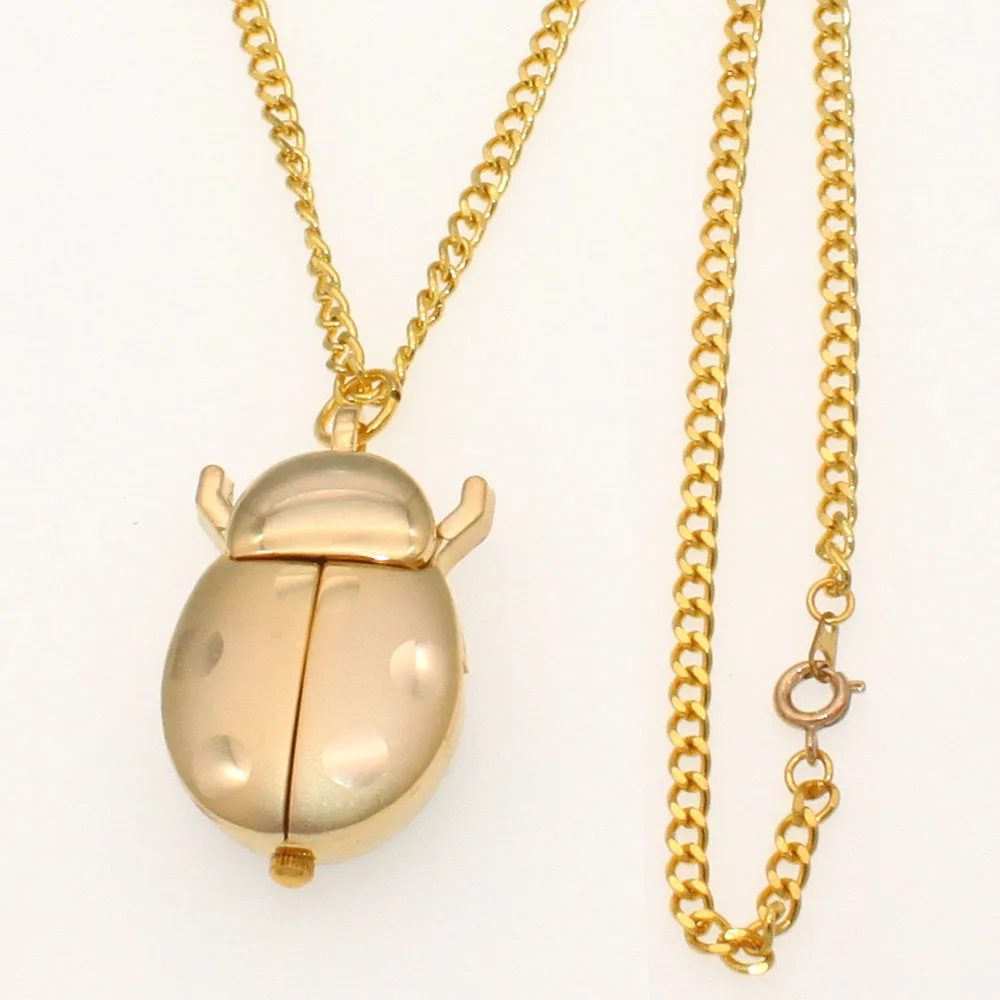 Bulk 10st gouden lieveheersbeestje kever ketting hanger met zak quartz horloge ketting bulk sieraden maken benodigdheden cadeau pary geschenken