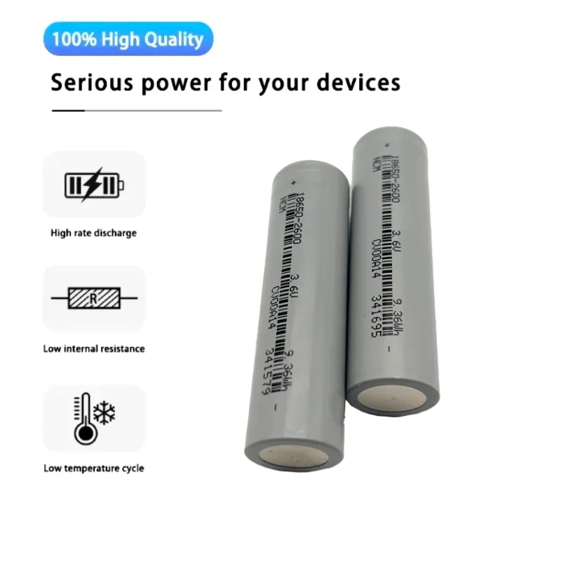 New 2025 18650 2600mAh Battery 3.6V 3C Discharge Lithium Ion Rechargeable Battery for Powerbank Lamp Flashlight 18650 Batteries
