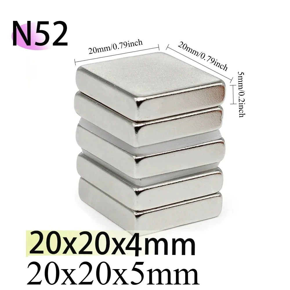 N52 20x20x4 20x20x5 Standard  Magnet Standard  Strong Neodymium Motor Generator 3D Printer Generation Search Magnetic Fridge