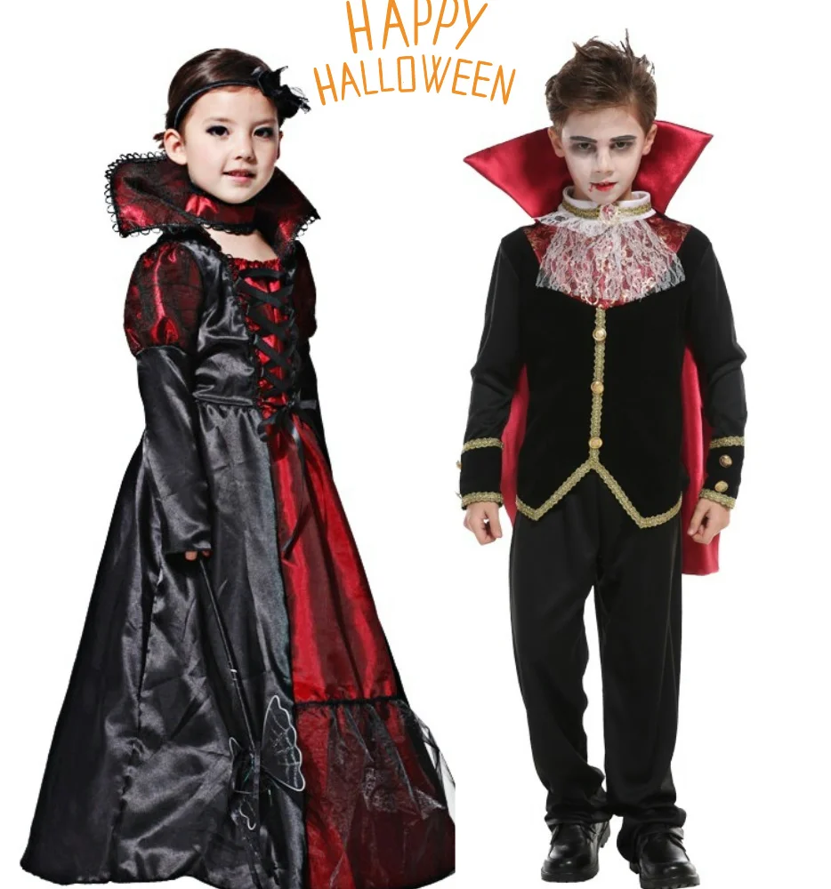 

Costumes de carnaval pour enfants, Vampire, Reine, Prince, Cosplay, Barrage de fête, M, L, XL, Bol, Garçons, Enfants