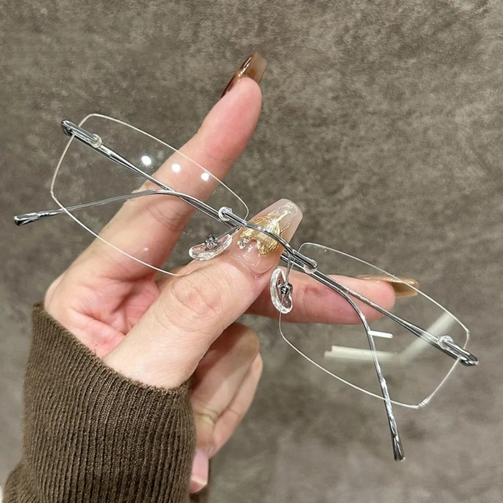 

Spectacle Lens Power 0 To -600 Anti Blue-ray Nearsighted Glasses Small Frame Vision Care Frameless Glasses Lightweight