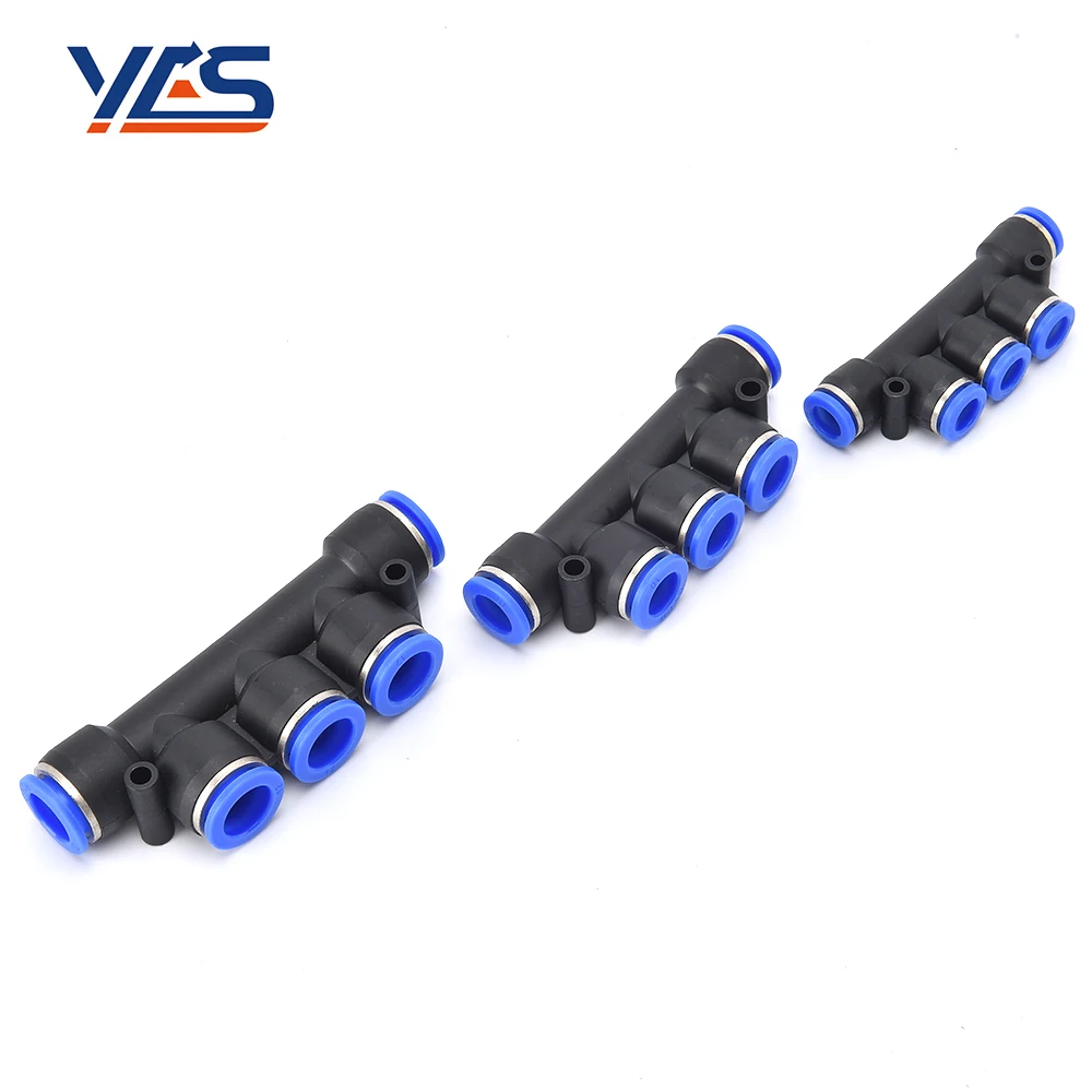 PK Multiple Pneumatic Connector Plastic Fittings Pneumatic Pipe Push In Fitting 5 Way pneumatic quick coupling PK-4 PK-6 PK-8