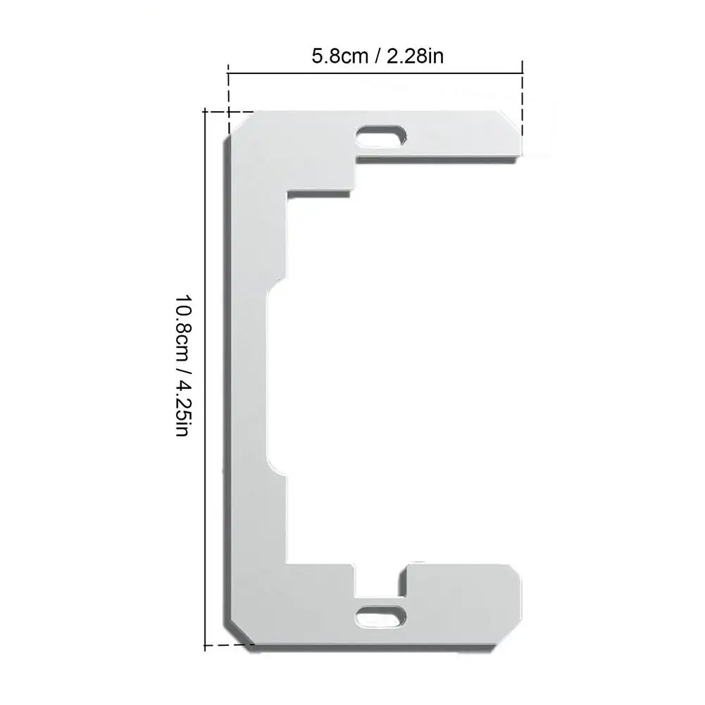 C-förmige Metall-Wandplatten-Abstandshalter, Auslass-Unterlegscheiben, zur Fixierung lockerer, versenkter Steckdosen für Standard-Einzelsteckdosen-Boxen, Heimrenovierung. – Detail 15