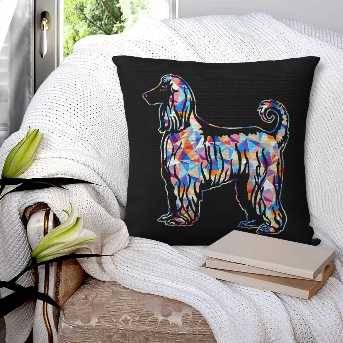 Cool And Awesome Afghan Hound Geometric Square Pillowcase Polyester Pillow Cover Decor Comfort Throw Pillow For Home Bedroom